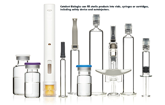 Catalent Biologics can fill sterile products into vials, syringes or cartridges, including safety device and autoinjectors.