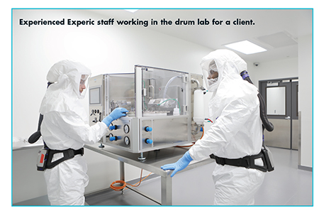 Experienced Experic staff working in the drum lab for a client.