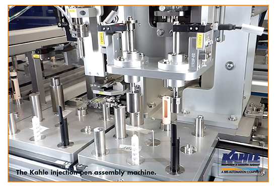 The Kahle injection pen assembly machine.