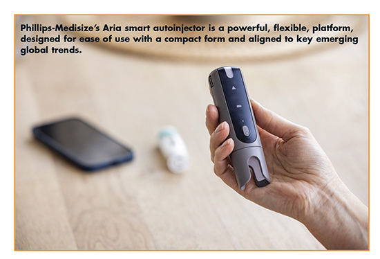 Phillips-Medisize’s Aria smart autoinjector is a powerful, flexible, platform, designed for ease of use with a compact form and aligned to key emerging global trends.