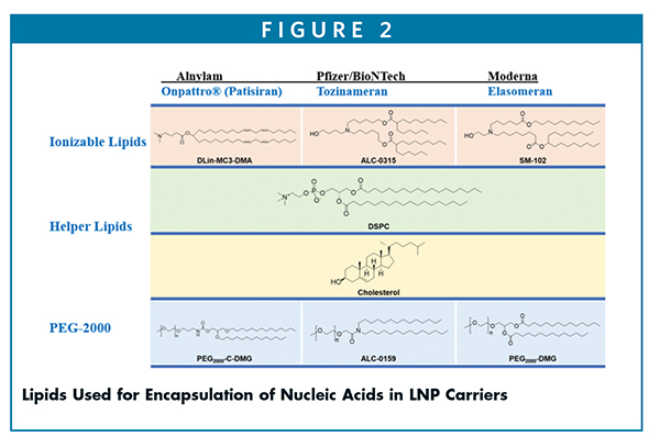 Lipids Used for Encapsulation of Nucleic Acids in LNP Carriers